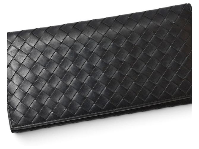 Porte-monnaie Bottega Veneta en Noir et Khaki Kaki - vue 12
