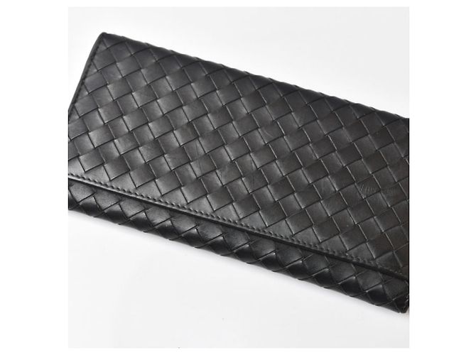 Porte-monnaie Bottega Veneta en Noir et Khaki Kaki - vue 3