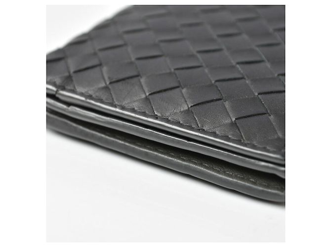 Porte-monnaie Bottega Veneta en Noir et Khaki Kaki - vue 5