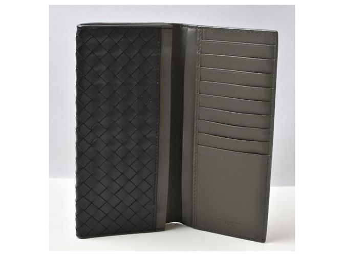 Porte-monnaie Bottega Veneta en Noir et Khaki Kaki - vue 6
