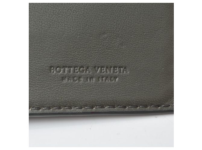 Porte-monnaie Bottega Veneta en Noir et Khaki Kaki - vue 7