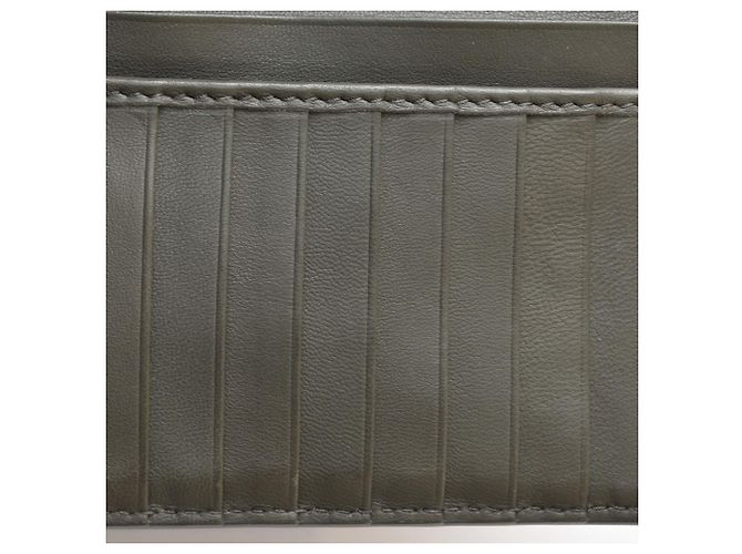 Porte-monnaie Bottega Veneta en Noir et Khaki Kaki - vue 8