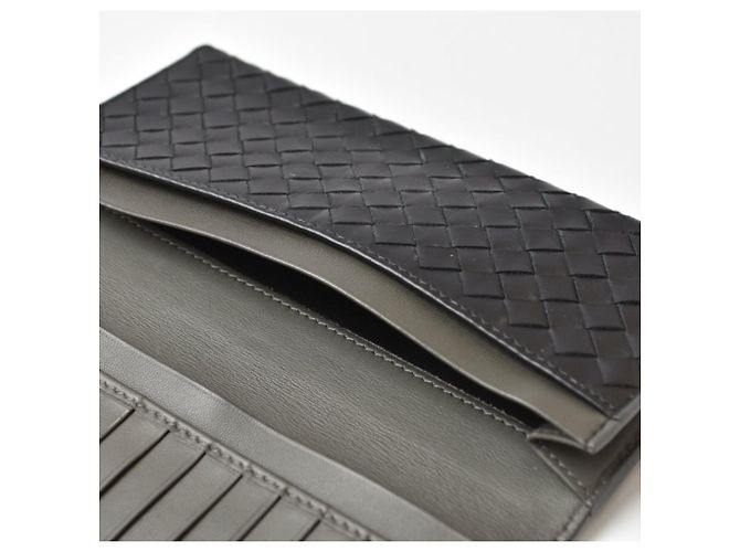 Porte-monnaie Bottega Veneta en Noir et Khaki Kaki - vue 9