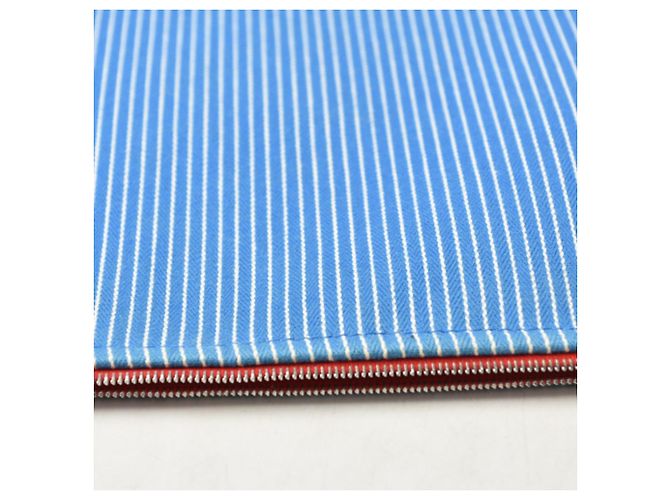 Hermès Pouch Hermes Horse Trouse Flat GM Bianco Blu - vista 10