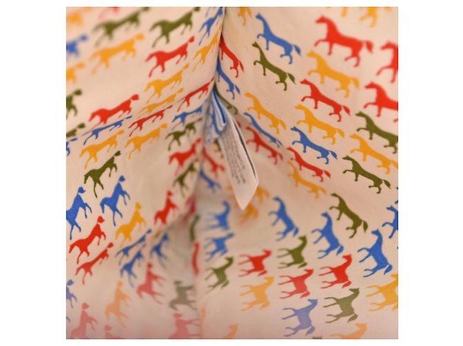 Hermès Pouch Hermes Horse Trouse Flat GM Bianco Blu - vista 12