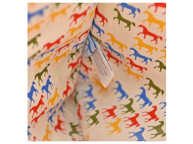 Hermès Pouch Hermes Horse Trouse Flat GM Bianco Blu - vista 13