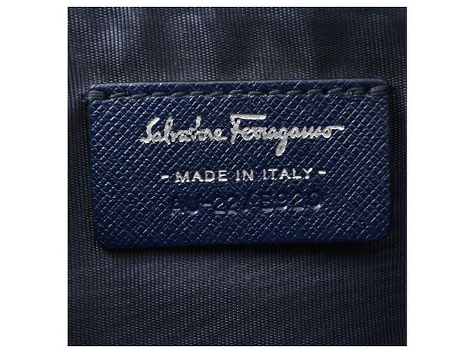 Bolsa de mão em couro azul marinho Salvatore Ferragamo - vista 10