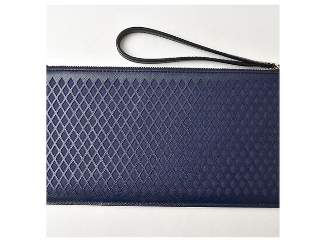 Bolsa de mão em couro azul marinho Salvatore Ferragamo - vista 11