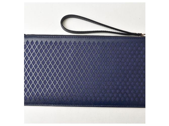 Bolsa de mão em couro azul marinho Salvatore Ferragamo - vista 5