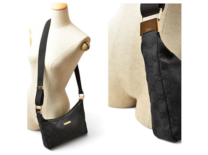 Borsa a tracolla Gucci in tela GG nera Nero - vista 3