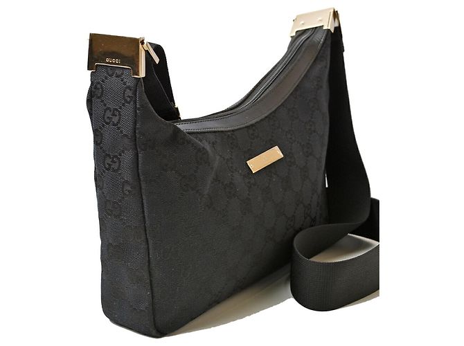 Borsa a tracolla Gucci in tela GG nera Nero - vista 4
