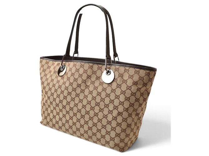 Borsa Tote Gucci GG Canvas Marrone Beige - vista 2