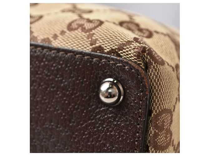 Borsa Tote Gucci GG Canvas Marrone Beige - vista 7