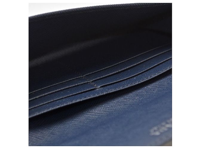 Monedero Prada Saffiano Triangle en Navy Azul marino - vista 10