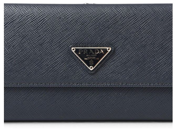Monedero Prada Saffiano Triangle en Navy Azul marino - vista 2