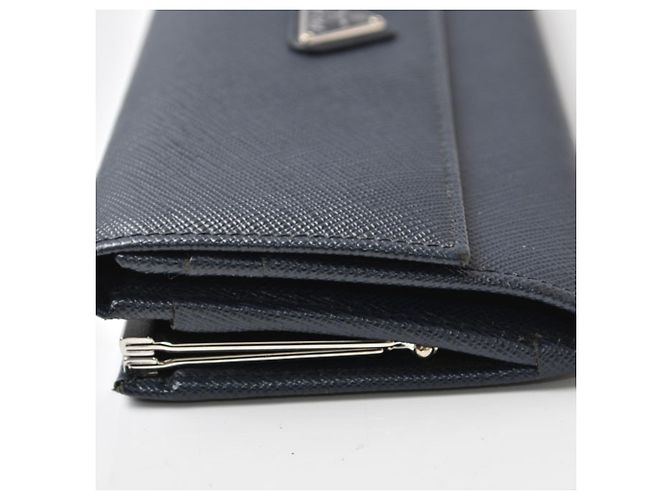 Monedero Prada Saffiano Triangle en Navy Azul marino - vista 3