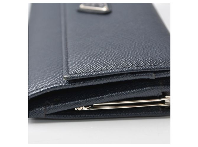 Monedero Prada Saffiano Triangle en Navy Azul marino - vista 4