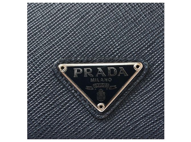Monedero Prada Saffiano Triangle en Navy Azul marino - vista 5