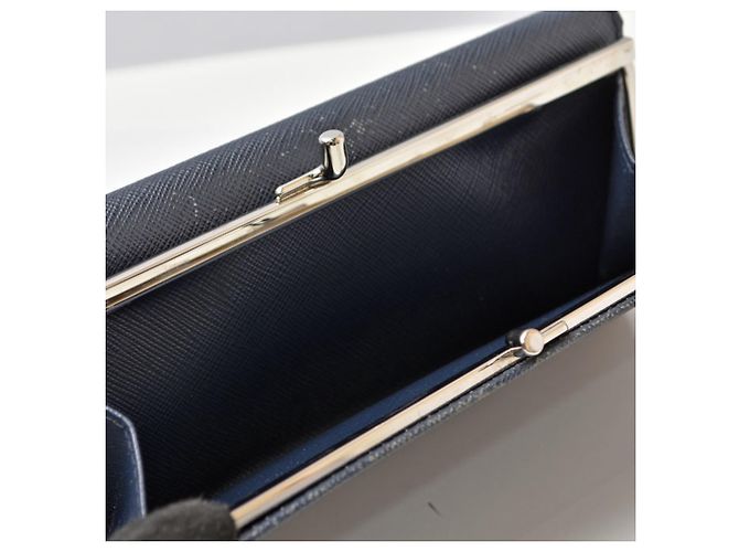 Monedero Prada Saffiano Triangle en Navy Azul marino - vista 6