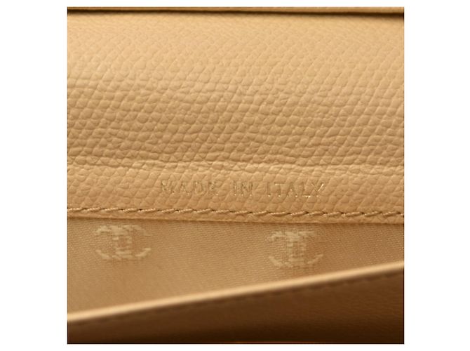 Cartera larga bi-fold Chanel Coco Button Beige - vista 12