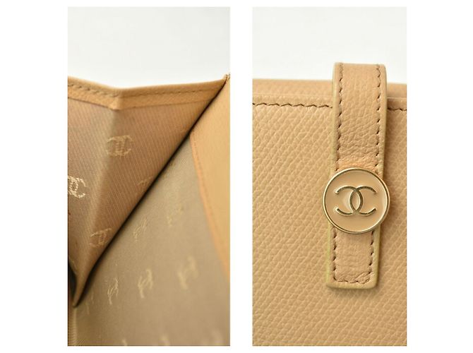 Cartera larga bi-fold Chanel Coco Button Beige - vista 15