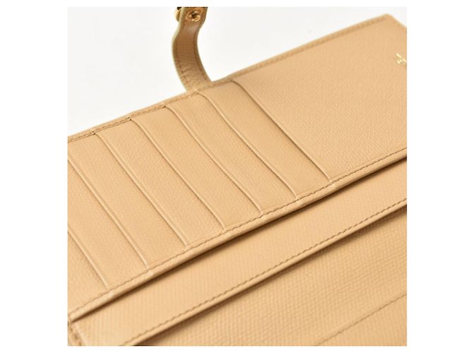 Cartera larga bi-fold Chanel Coco Button Beige - vista 16