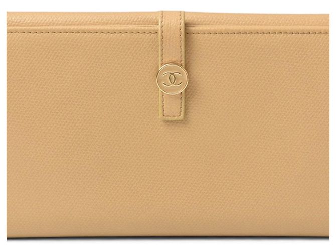 Cartera larga bi-fold Chanel Coco Button Beige - vista 2