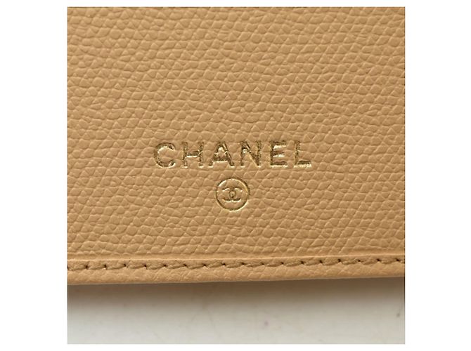 Cartera larga bi-fold Chanel Coco Button Beige - vista 9