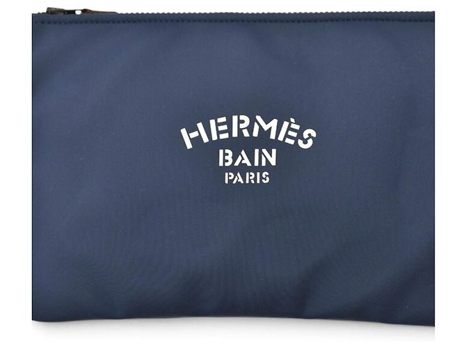 Hermès Pouch Hermes Neoban MM in Nylon Blu navy - vista 2