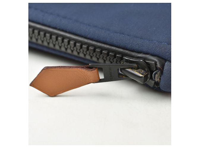 Hermès Pouch Hermes Neoban MM in Nylon Blu navy - vista 3