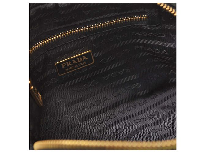 Pouch Prada in nylon nero con ricami floreali - vista 8