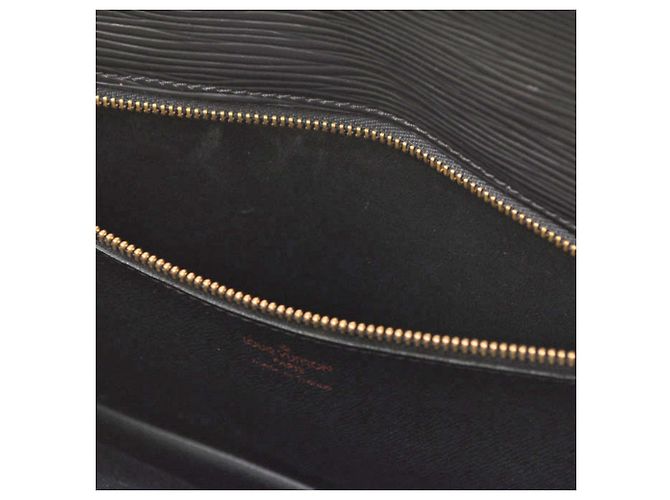 Louis Vuitton Epi Pochette Sellier Dragonne Nero Grigio - vista 10
