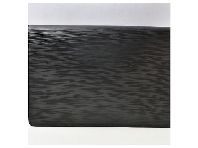 Louis Vuitton Epi Pochette Sellier Dragonne Nero Grigio - vista 4
