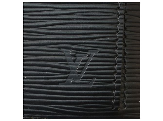 Louis Vuitton Epi Pochette Sellier Dragonne Nero Grigio - vista 5