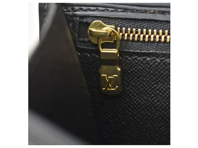 Louis Vuitton Epi Pochette Sellier Dragonne Nero Grigio - vista 9