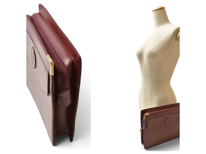 Borsa a pochette Cartier Must Line Bordò - vista 3