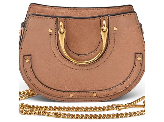 Borsa a mano Chloé in pelle beige rosa - vista 2