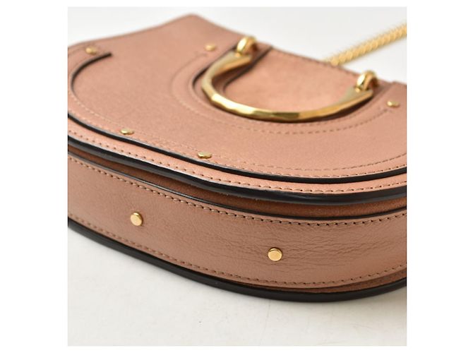 Borsa a mano Chloé in pelle beige rosa - vista 5