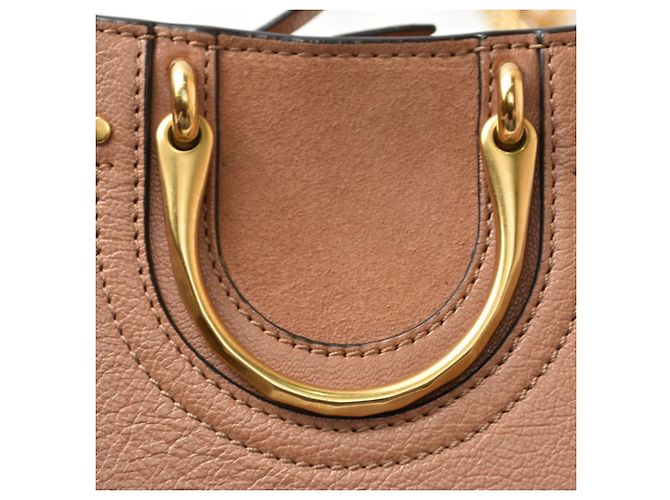 Borsa a mano Chloé in pelle beige rosa - vista 6