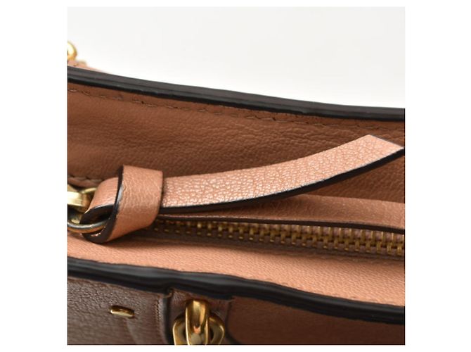 Borsa a mano Chloé in pelle beige rosa - vista 7
