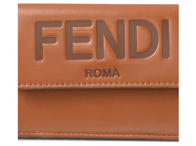 Fendi Brown Leather Tri-Fold Wallet - view 2