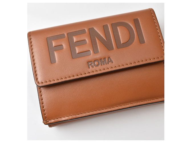Fendi Brown Leather Tri-Fold Wallet - view 3