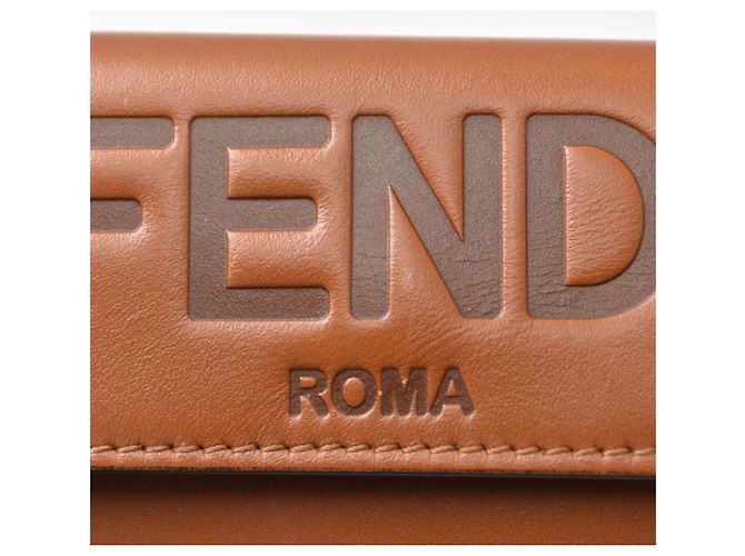 Fendi Brown Leather Tri-Fold Wallet - view 4