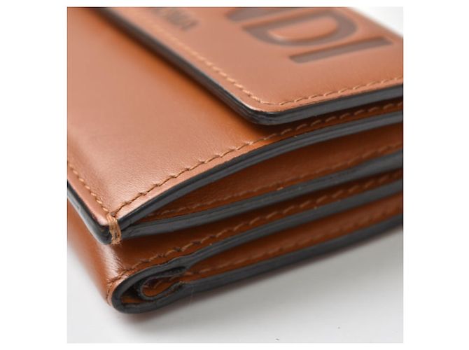 Fendi Brown Leather Tri-Fold Wallet - view 7