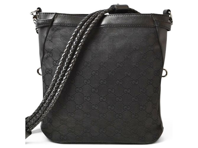 Borsa a tracolla Gucci in tela GG nera Nero - vista 3