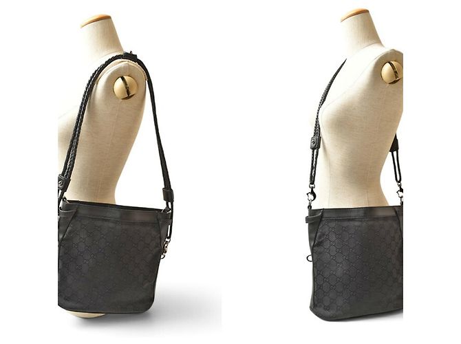 Borsa a tracolla Gucci in tela GG nera Nero - vista 4