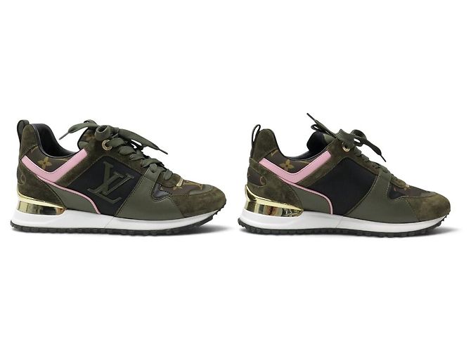 SNEAKERS LOUIS VUITTON RUN AWAY MONOGRAM LOGO LV P36 KAKI NUOVE Cachi - vista 3