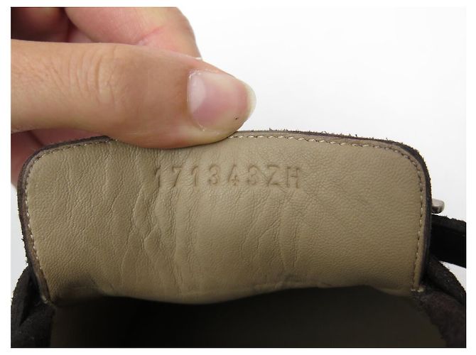 Hermès NEUF MOCASSINS HERMES MONTEREY 41.5 DAIM MARRON BOUCLE BEHAPI SUEDE LOAFER - vue 10