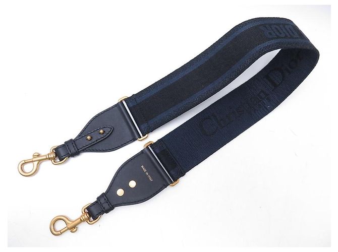 NEW CHRISTIAN DIOR NAVY BLUE CANVAS SHOULDER STRAP - view 2