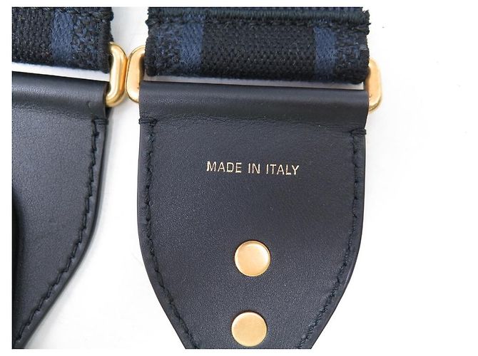 NEW CHRISTIAN DIOR NAVY BLUE CANVAS SHOULDER STRAP - view 3